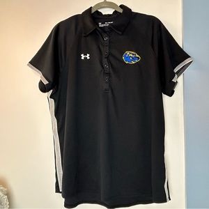 Under Armour Rival Polo Black Shirt Badger Patch‎ Logo Men's XXL